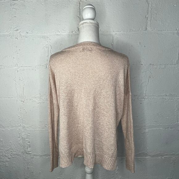 BDG Women's Tan Oversized V-Neck Pullover Cotton Blend Sweater Size Small - Picture 2 of 7